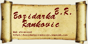 Božidarka Ranković vizit kartica